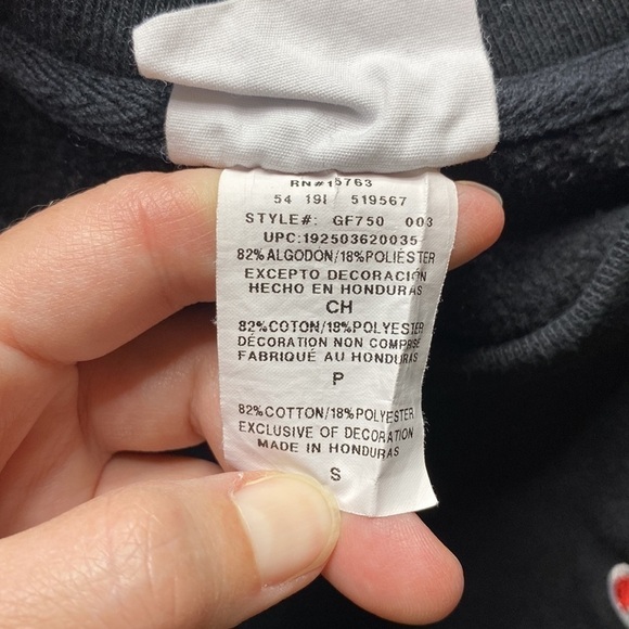 Champion Reverse Weave Black Crewneck Sweatshirt Size Small - Picture 4 of 5